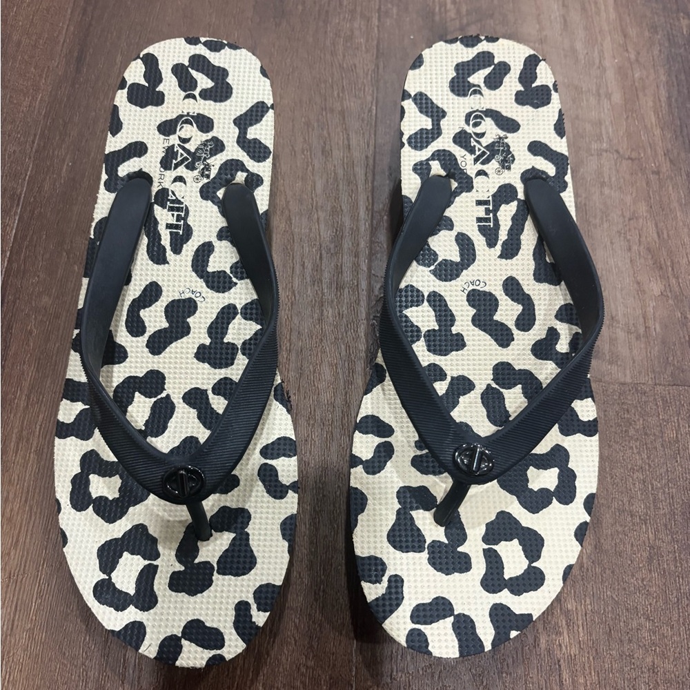 Coach Monochrome Patterned Sandals